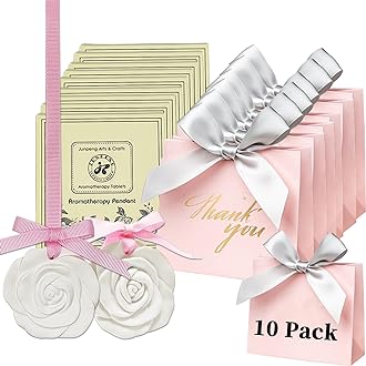 10 Pack Bachelorette Party Favors with Gift Bags, Small Aroma Passive Essential Oil Diffuser as Wedding, Bridesmaid, Bridal Shower Engagment Gifts for Guests, Rose Shape